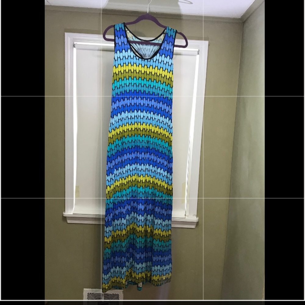 😎SALE Roz and Ali size 14 striped maxi dress GUC